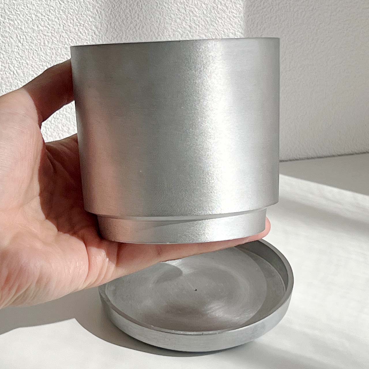 鉢 受け皿 アルミ 2.5〜3号 SOLID POT 85