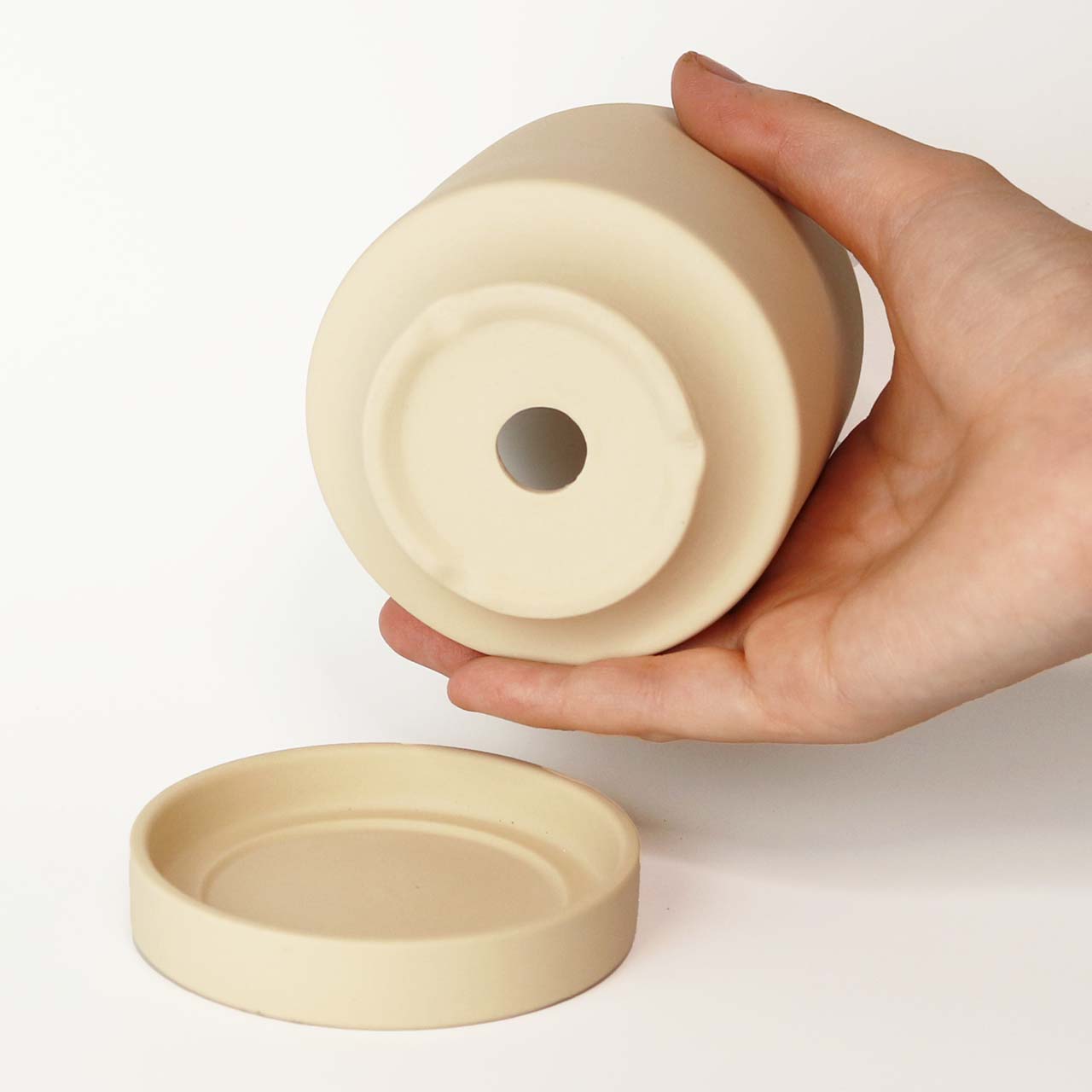 ルーツ 陶器鉢 3号 受皿付き