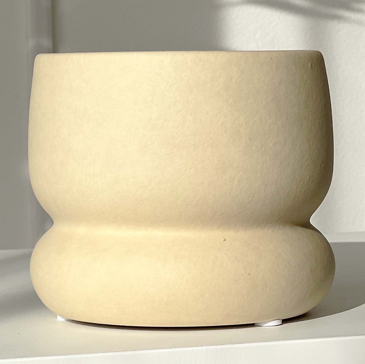 鉢カバー 陶器 3号〜3.5号 クリームイエロー