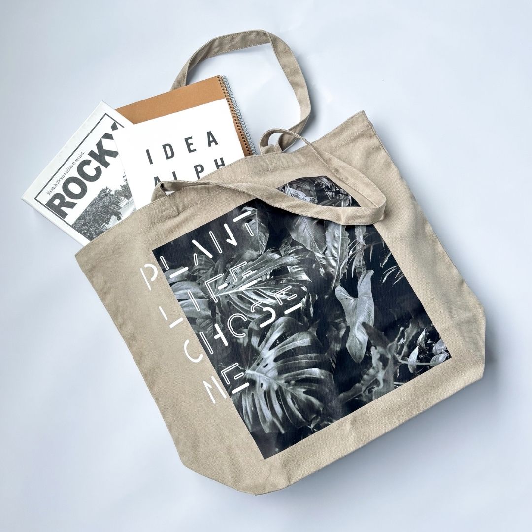 【TOTE BAG ACID KHAKI】 PLANT LIFE CHOSE ME