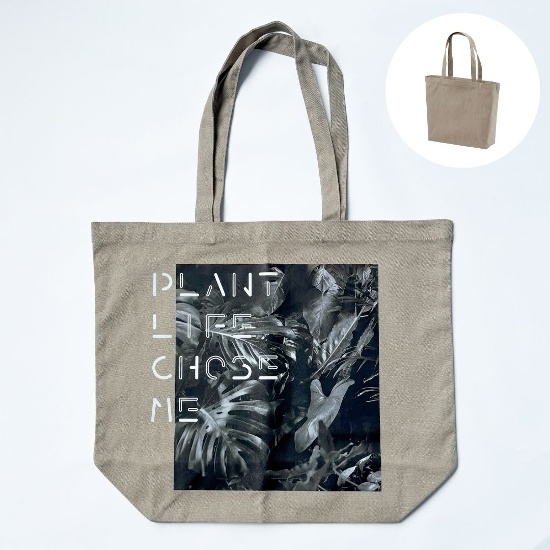 【TOTE BAG ACID KHAKI】 PLANT LIFE CHOSE ME