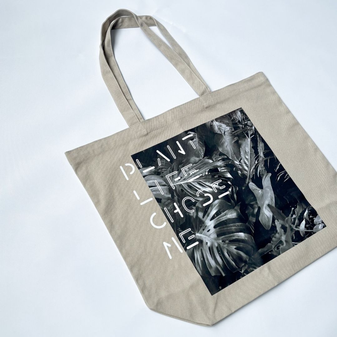 【TOTE BAG ACID KHAKI】 PLANT LIFE CHOSE ME