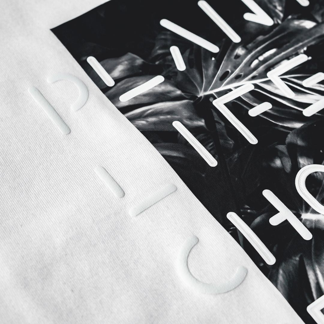 【OVERSIZED FIT T-SHIRT WHITExWHITE】PLANT LIFE CHOSE ME