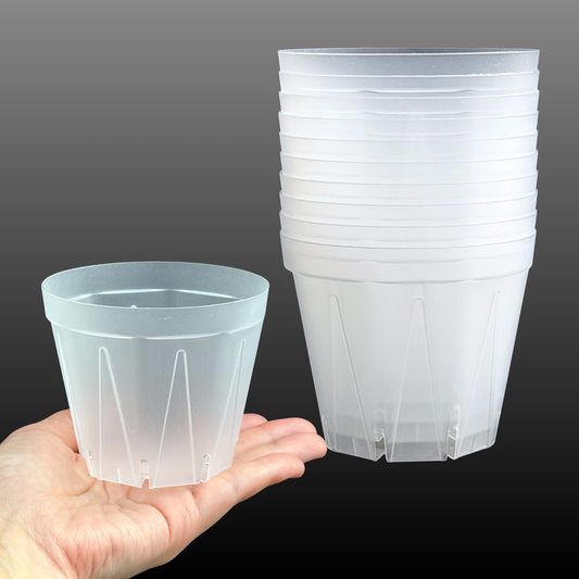 透明スリット鉢 2.5号／3号／4号 根が見える 日本製 兼弥産業 観葉植物 プラスチック クリア ポット 塊根植物 果樹苗 野菜苗 ハーブ