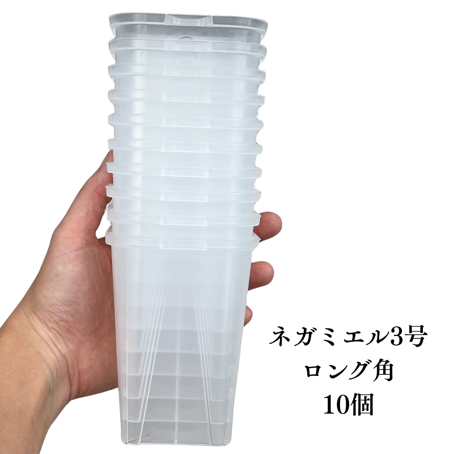 ネガミエル 透明スリット鉢 3号／3.5号／4号【浅岡園芸監修】観葉植物 プラスチック クリア 塊根植物 果樹苗 野菜苗 ハーブ 根が見える鉢 インテリアプランター