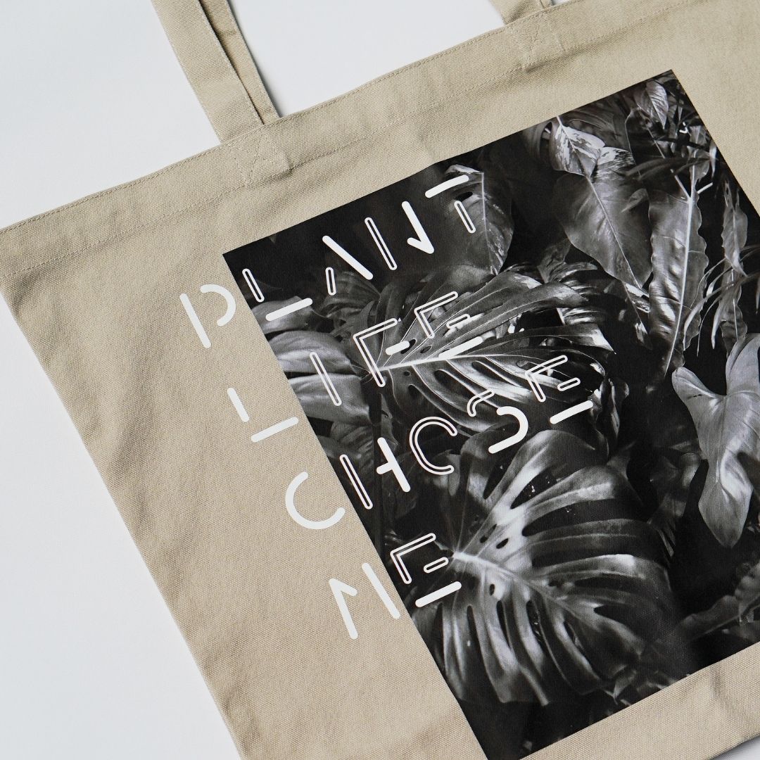 【TOTE BAG ACID KHAKI】 PLANT LIFE CHOSE ME